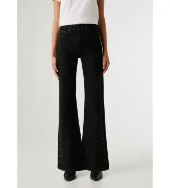 per donna PL2050931 Pantaloni svasati neri Willa (29/30), Nero, Casual, Cotone