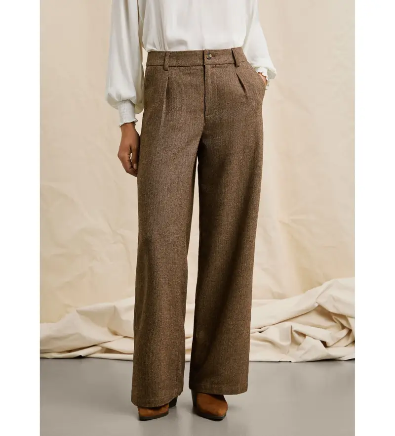 per donna. PL2100017 Pantaloni Trinity marroni (L), Marrone, Casual, Poliestere Pelle