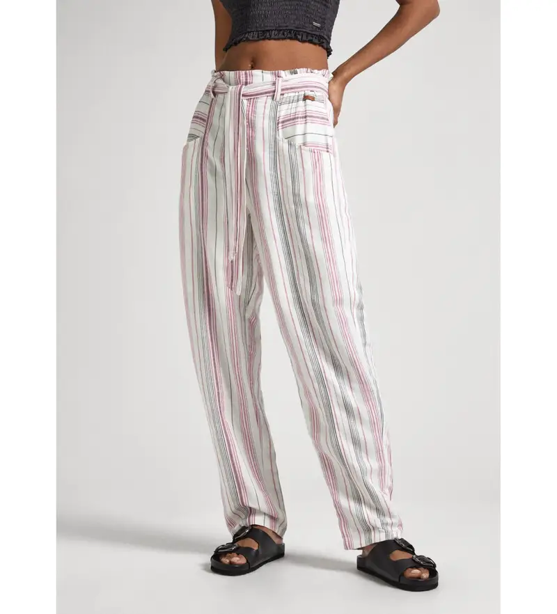 per donna PL211741 Pantaloni Dodo multicolori (XS), Casual, Multicolore, Lino