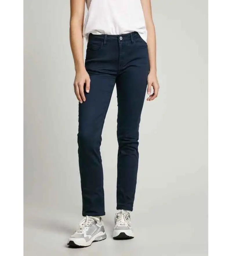 per donna PL211773 Pantaloni Thelma blu scuro (24/30), Casual, Cotone, Sostenibile, Navy