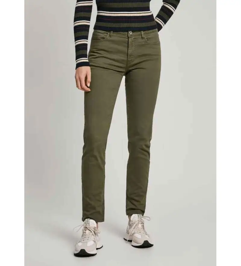 per donna. PL211773 Pantaloni Thelma verdi (25/30), Casual, Verde, Cotone, Sostenibile