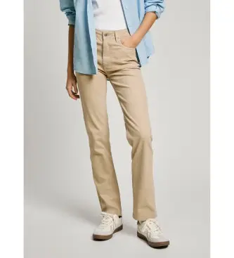 per donna PL211837 Pantaloni slim beige Tessa (30/30), Casual, Cotone, Sostenibile