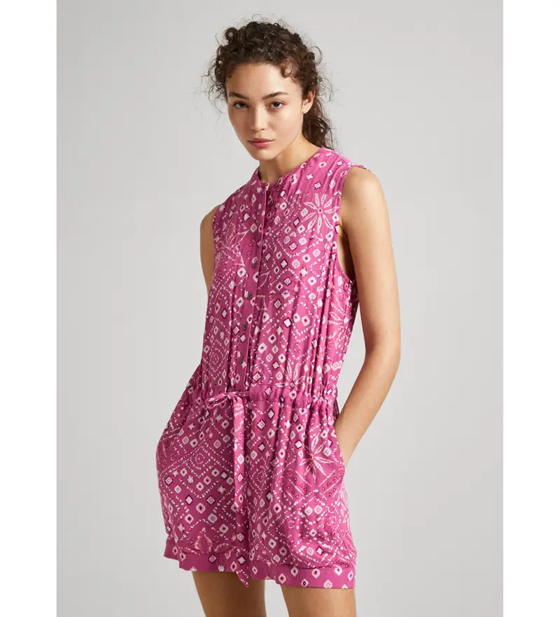 per donna. PL230481 Tuta Dalma rosa (S), Casual, Viscosa, Senza maniche / cinghie