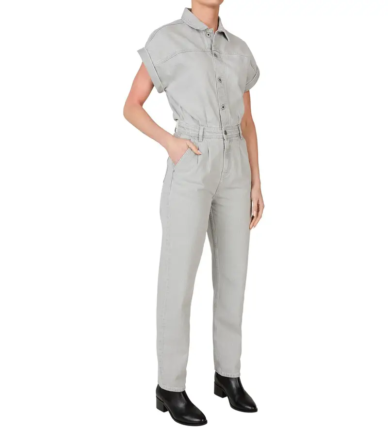 per donna PL230496 Tuta grigia Jenna (XS), Casual, Grigio, Cotone, Manica corta, Sostenibile