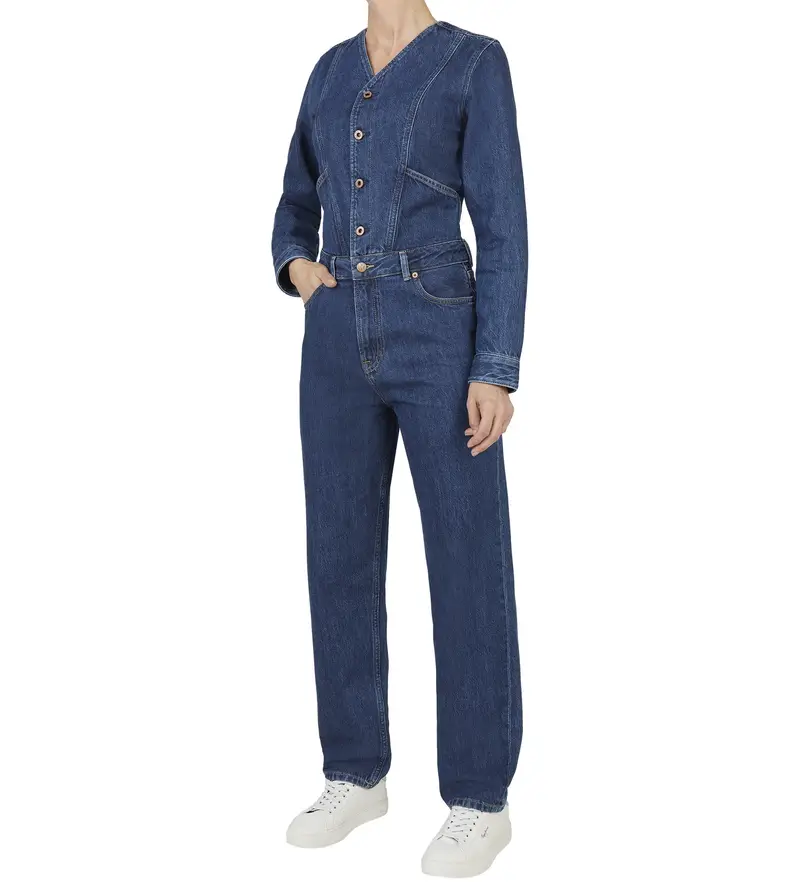 per donna PL230518 Tuta blu Franky (S), Casual, Cotone, Denim, Manica lunga, Sostenibile