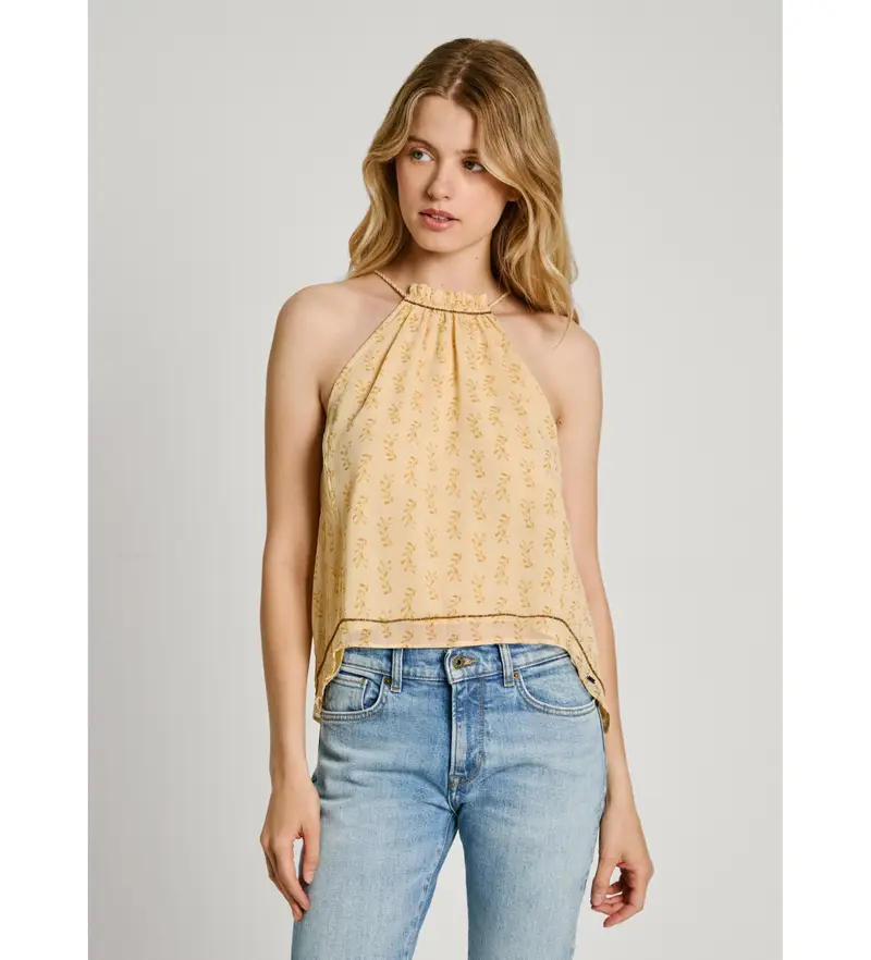 per donna PL304886 Top Maffie giallo (S), Casual, Poliestere, Senza maniche / cinghie