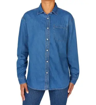 per donna PL304895HT8 Camicia blu da fidanzato (L), Casual, Cotone, Manica lunga, Sostenibile