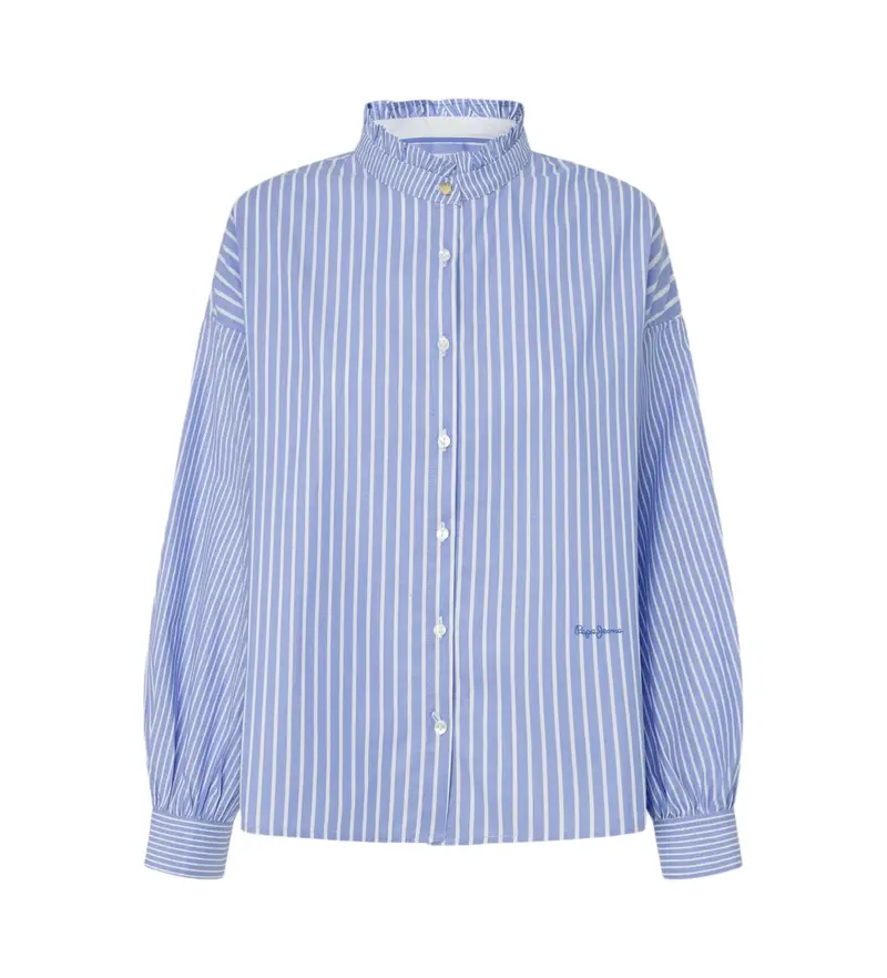 per donna PL304935 Camicetta blu piperita (XS), Casual, Cotone, Manica lunga