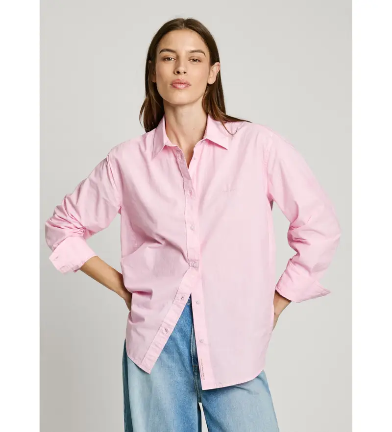 per donna PL305008 Camicia rosa Bego (M), Casual, Cotone, Manica lunga