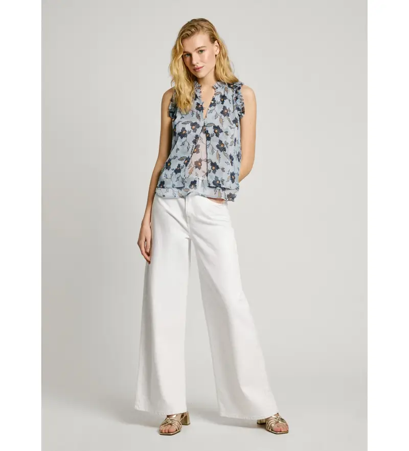 per donna PL305020 Camicetta blu Enid (XS), Casual, Poliestere, Senza maniche / cinghie