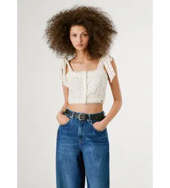 per donna PL305103 Top Ora bianco (L), Casual, Cotone, Senza maniche / cinghie