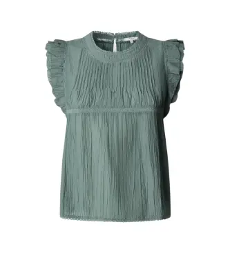 per donna PL3051379 Camicetta verde Dakota (XS), Casual, Cotone, Manica corta