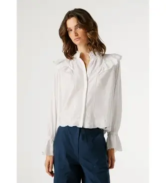 per donna PL3051401 Bella camicia bianca (XL), Bianco, Casual, Cotone, Classico, Manica lunga