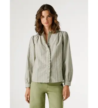 per donna PL3051402 Camicetta Aliya, camicia verde (L), Casual, Cotone, Classico, Manica lunga