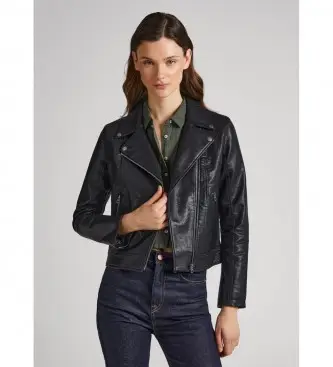 per donna PL402232 Giacca Masie nera (S), Nero, Casual, Poliuretano, Manica lunga