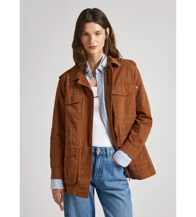 per donna PL402362 Giacca Theresa marrone (S), Casual, Cotone