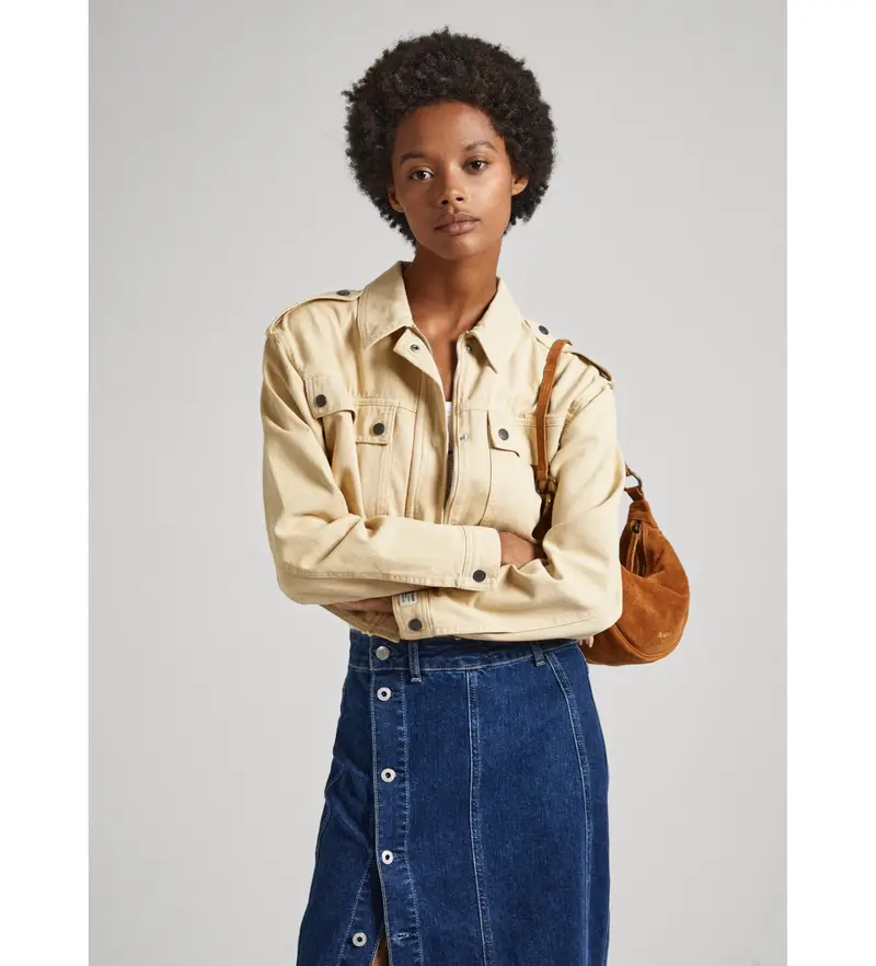 per donna PL402363 Giacca Samantha beige (M), Casual, Cotone, Sostenibile