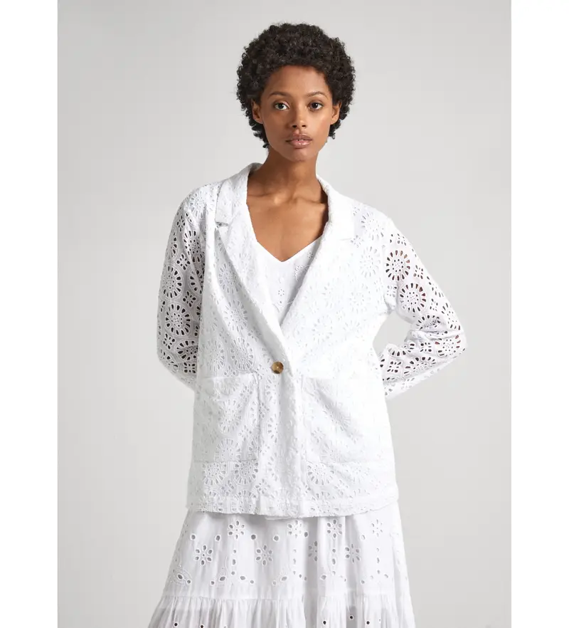 per donna PL402376 Giacca bianca Marisa (XS), Bianco, Casual, Cotone