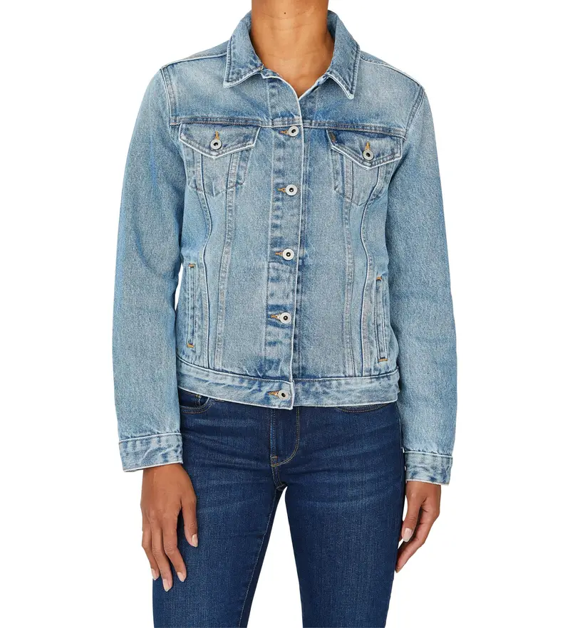 per donna PL402432MP4 Giacca blu regolare (XS), Casual, Cotone, Denim, Sostenibile Azzurro