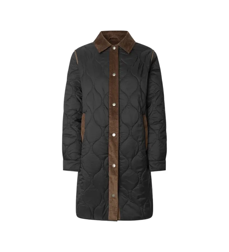 per donna. PL4024337 Paola Cappotto lungo nero (L), Casual, Poliamide