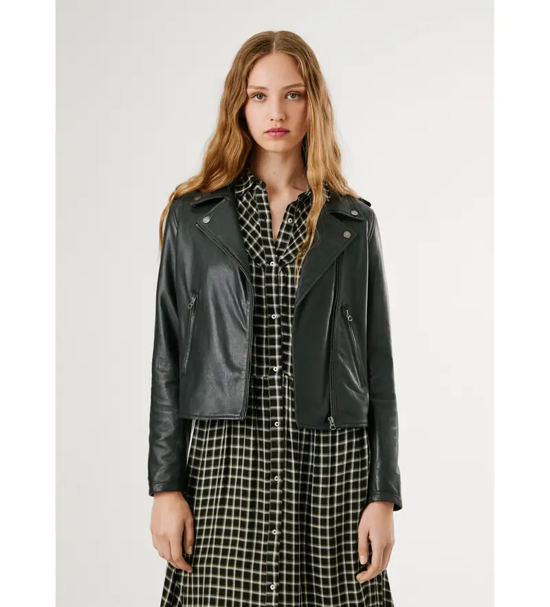 per donna. PL4024363 Giacca nera Silvia (S), Nero, Casual, Pelle