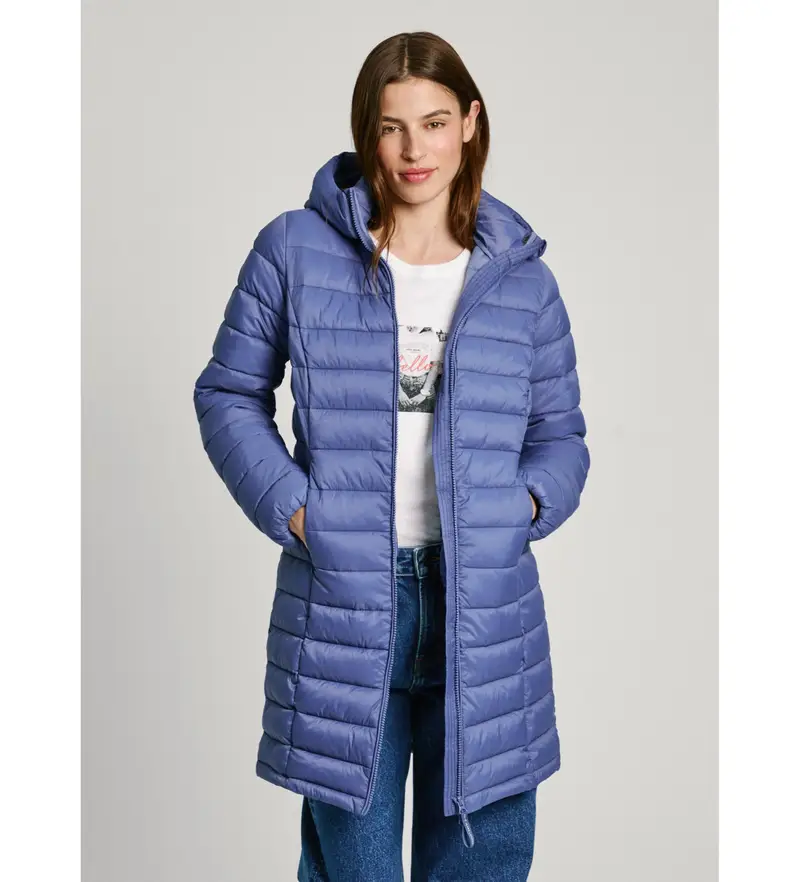 per donna PL402442 Giacca lunga blu Ammy (XS), Casual, Poliamide