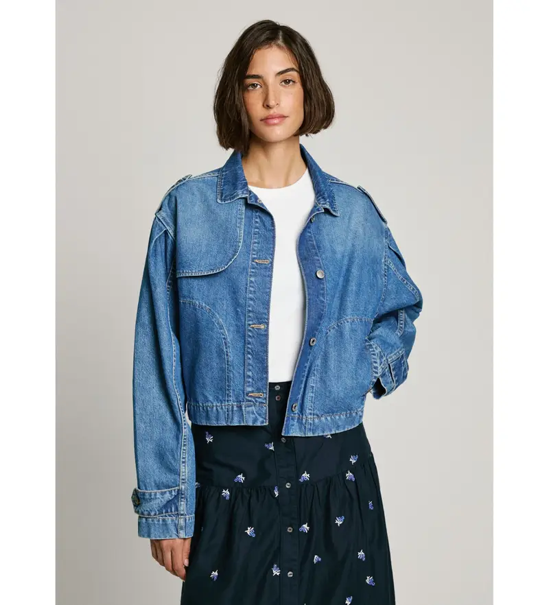 per donna PL402566 Giacca blu Silvia (S), Casual, Cotone, Denim