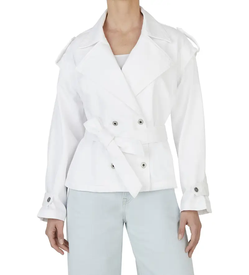 per donna PL402568 Giacca bianca di Sue (S), Bianco, Casual, Cotone