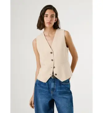 per donna PL402603 Gilet beige Stella (M), Casual, Viscosa
