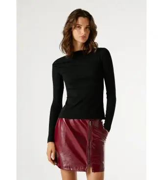 per donna PL5000085 Maglietta nera Elba (L), Nero, Casual, Cotone, Manica lunga