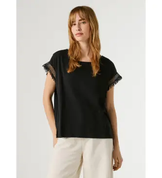 per donna PL5000143 Maglietta nera Nain (XS), Nero, Casual, Cotone, Manica corta