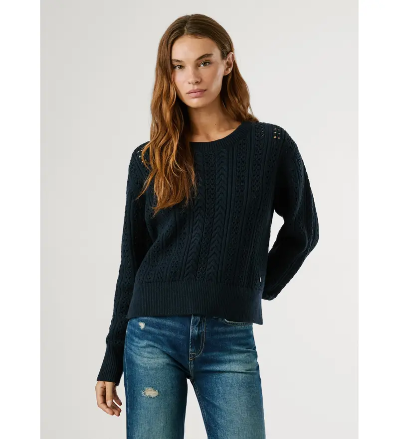 per donna PL7000019 Maglione Candide blu navy (L), Casual, Cotone