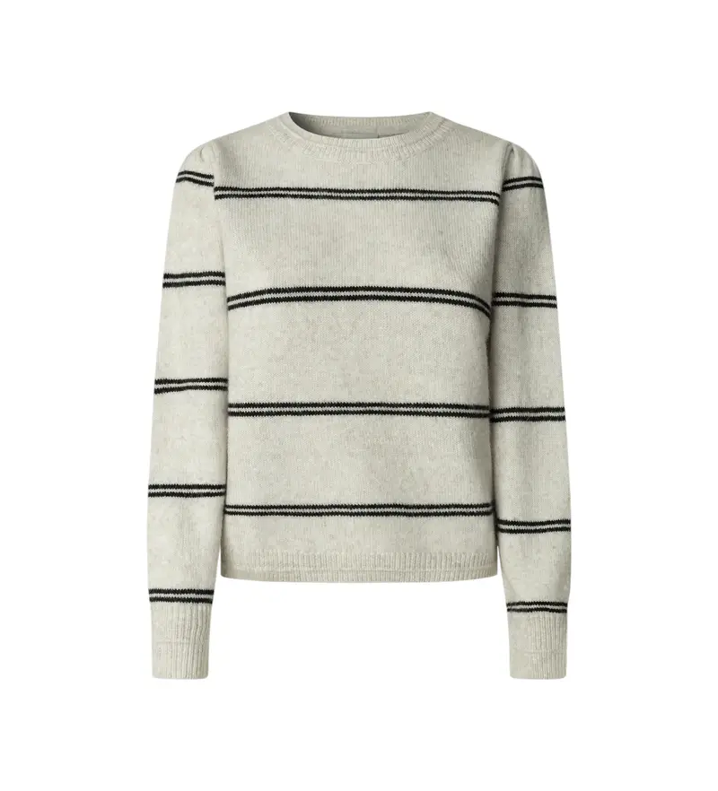 per donna PL7000044 Maglione Carmela Stripe bianco sporco (M), Casual, Poliestere