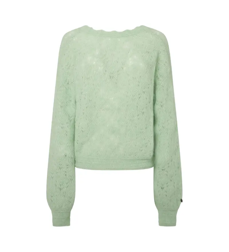 per donna. PL702231 Maglione avvolgente Helen verde (S), Casual, Poliamide