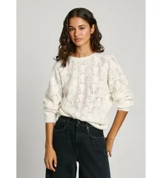 per donna PL702239 Maglia Nova bianca (S), Bianco, Casual, Poliamide