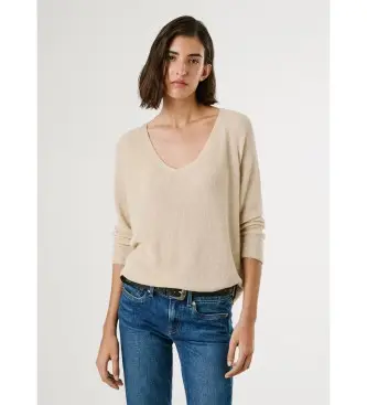 per donna PL702309 Maglione beige Coco (L), Casual, Viscosa