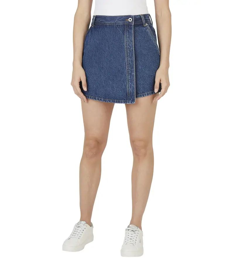 per donna PL801187ID3 Gonna-pantalone regolare HW (28), Blu, Casual, Cotone, Denim, Sostenibile