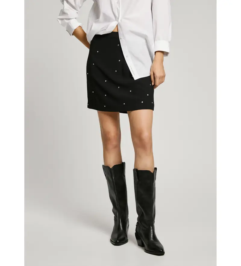 per donna PL901170 Gonna nera Aurora (S), Nero, Casual, Poliestere