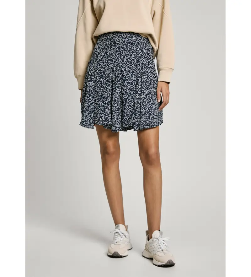 per donna PL901196 Gonna corta blu navy Cassandra (XS), Casual, Viscosa