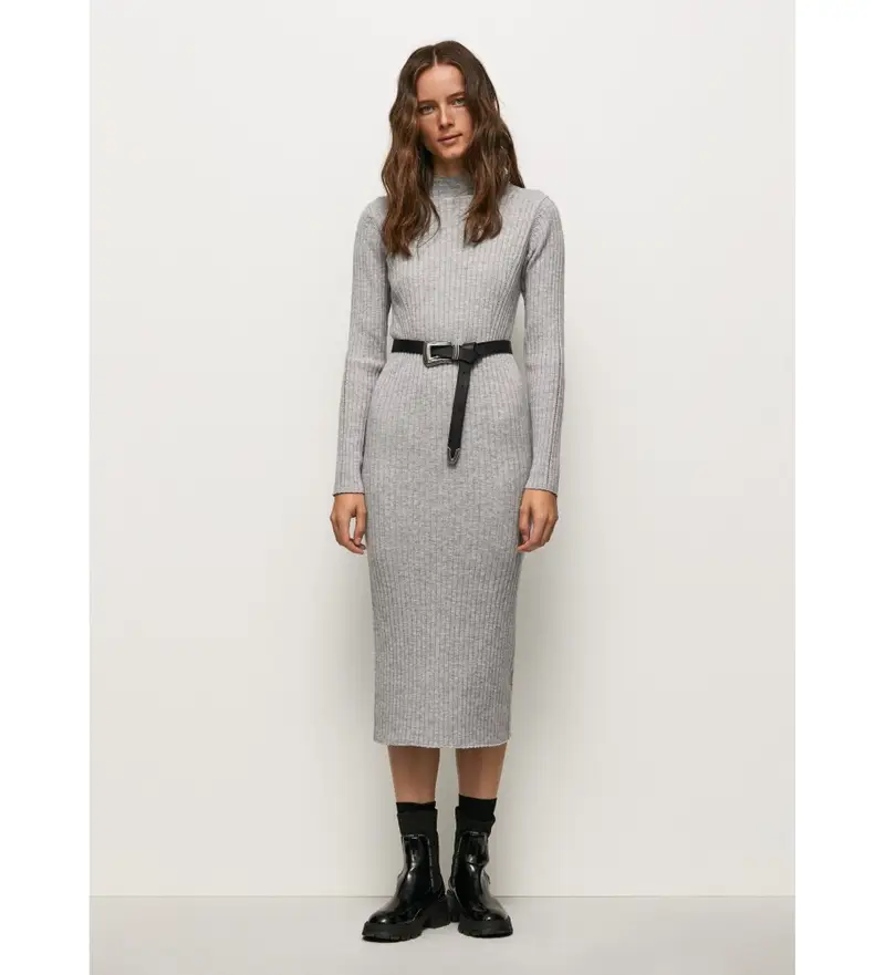 per donna PL953114 Belinda abito grigio (M), Casual, Cotone, Manica lunga