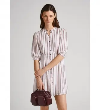 per donna PL953356 Abito Gabriela bianco (M), Casual, Viscosa, Manica 3/4