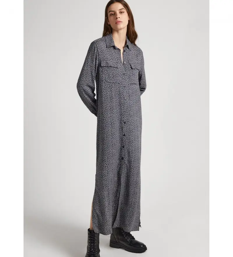 per donna PL953413 Abito Jeyden nero (M), Casual, Viscosa, Manica lunga