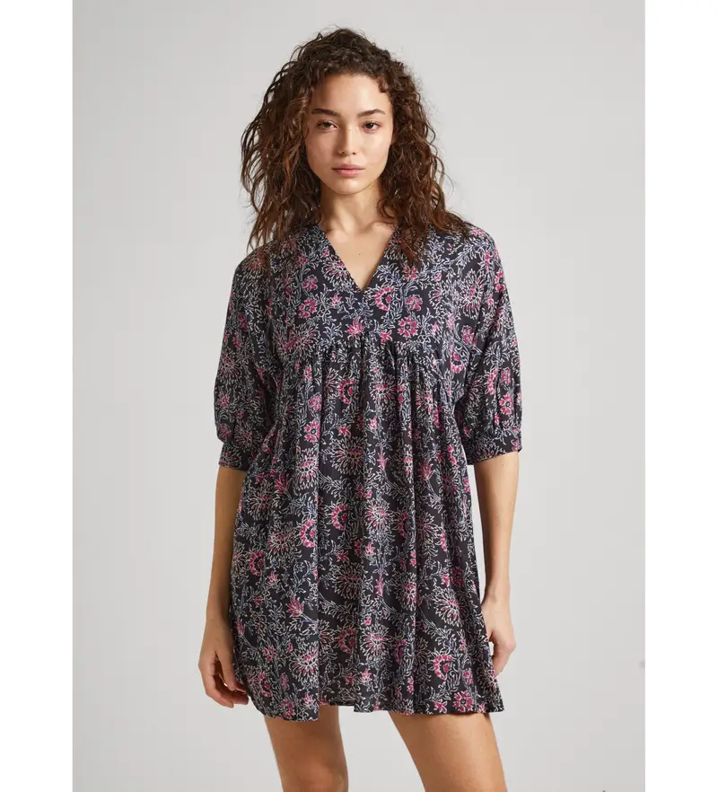 per donna PL953488 Abito Darcy nero (XS), Casual, Cotone, Manica corta, Sostenibile