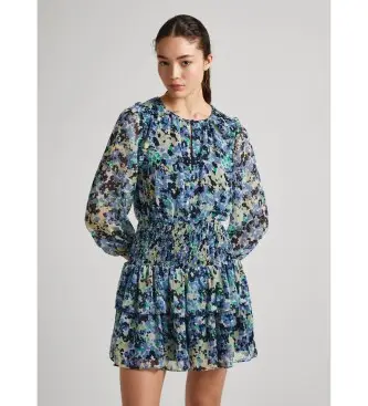 per donna PL953503 Abito corallo blu (XL), Casual, Poliestere, Manica lunga