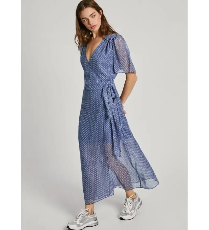 per donna PL953566 Abito Nidia blu (XL), Casual, Poliestere, Manica corta