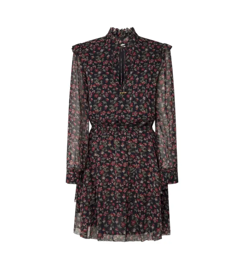 per donna PL953614 Abito verde oliva blu (XS), Casual, Poliestere, Manica lunga, Navy