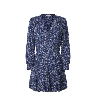 per donna PL953639 Abito Anna Amarino (S), Casual, Viscosa, Manica lunga, Navy Floreale