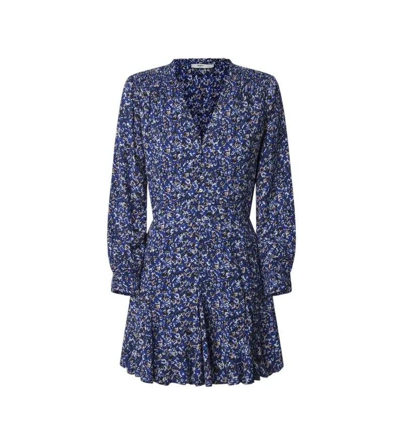 per donna PL953639 Abito Anna Amarino (XS), Casual, Viscosa, Manica lunga, Navy Floreale