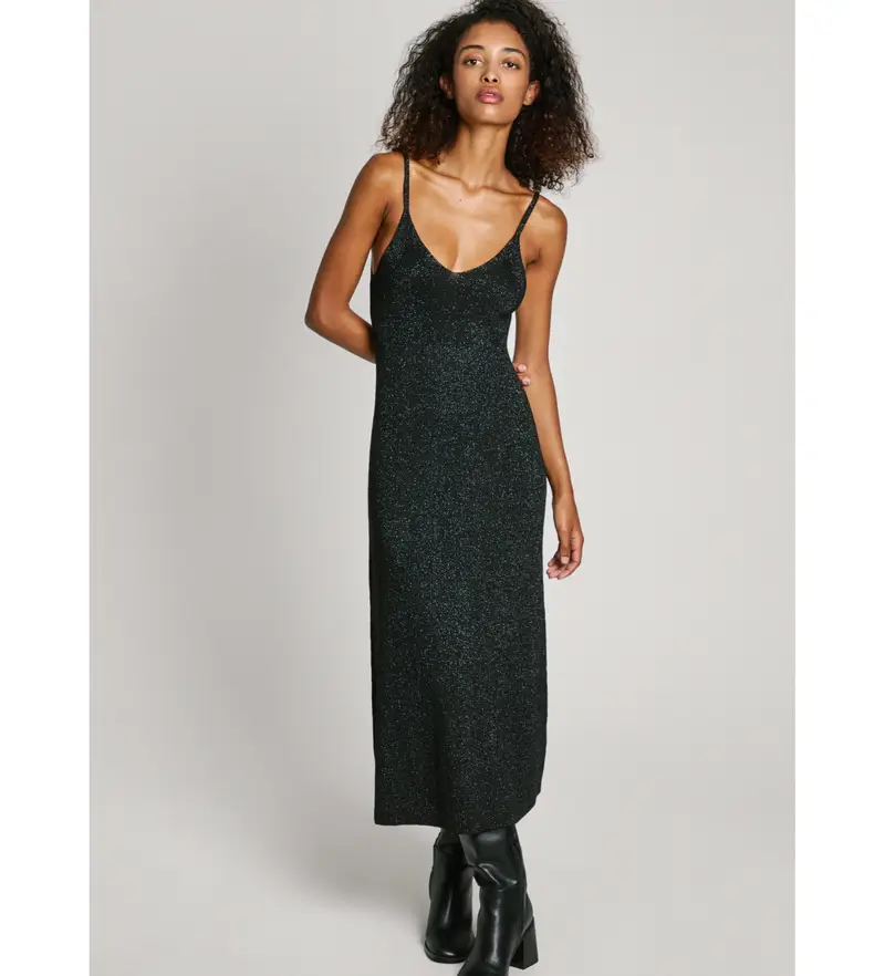 per donna PL953643 Abito nero Noelia (S), Casual, Poliestere, Senza maniche / cinghie, Sostenibile