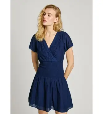 per donna PL953686 Abito Dea blu navy (XS), Casual, Cotone, Manica corta